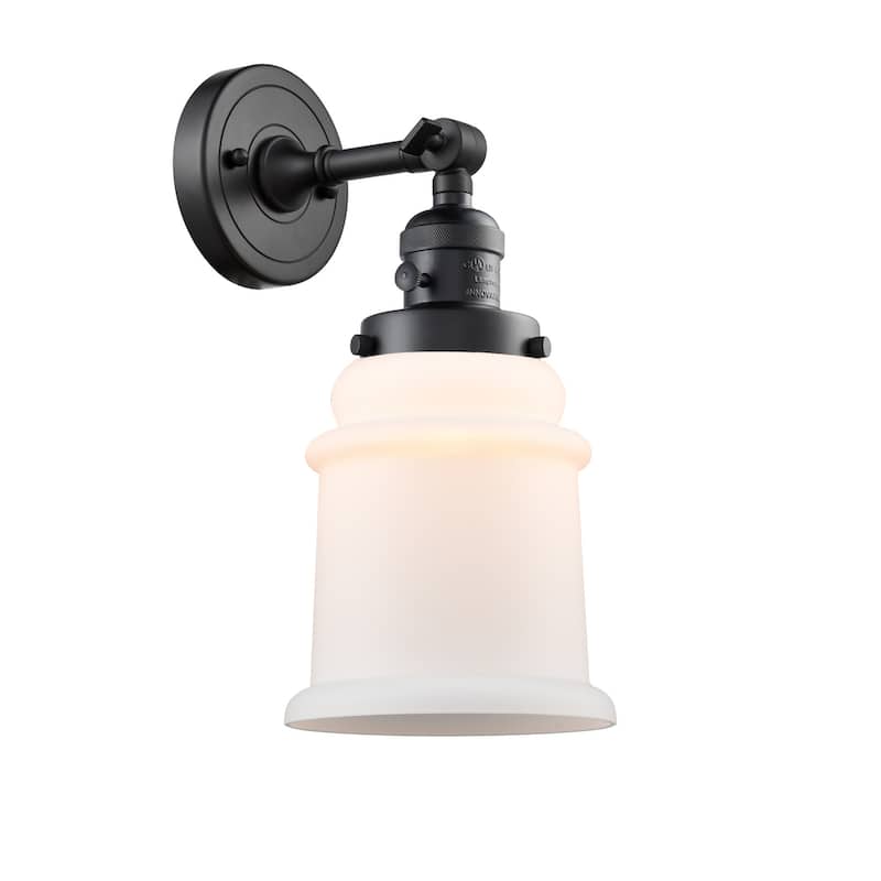 Innovations Lighting Canton Single Light 11" Tall Bathroom Sconce - 3 - Matte Black / Matte White