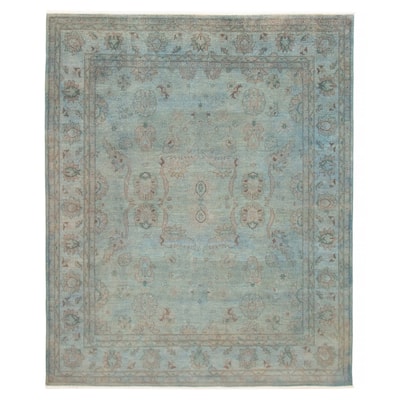 ECARPETGALLERY Hand-knotted Vibrance Blue Wool Rug - 8'0 x 9'8