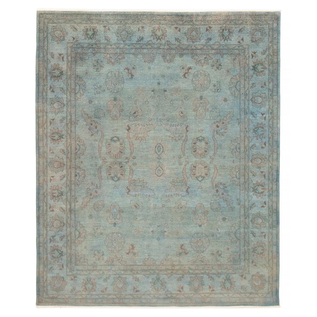 ECARPETGALLERY Hand-knotted Vibrance Blue Wool Rug - 8'0 x 9'8