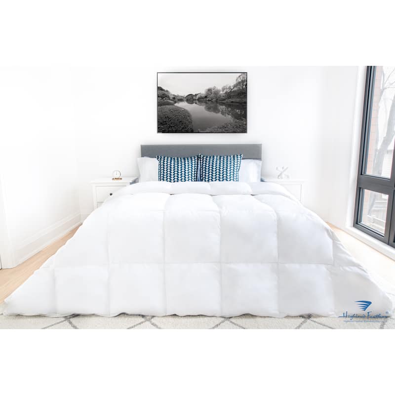 Highland Feather 600 Loft White Down Cordoba Duvet/Comforter Summer|All Season|Winter 233TC Casing with Corner Ties