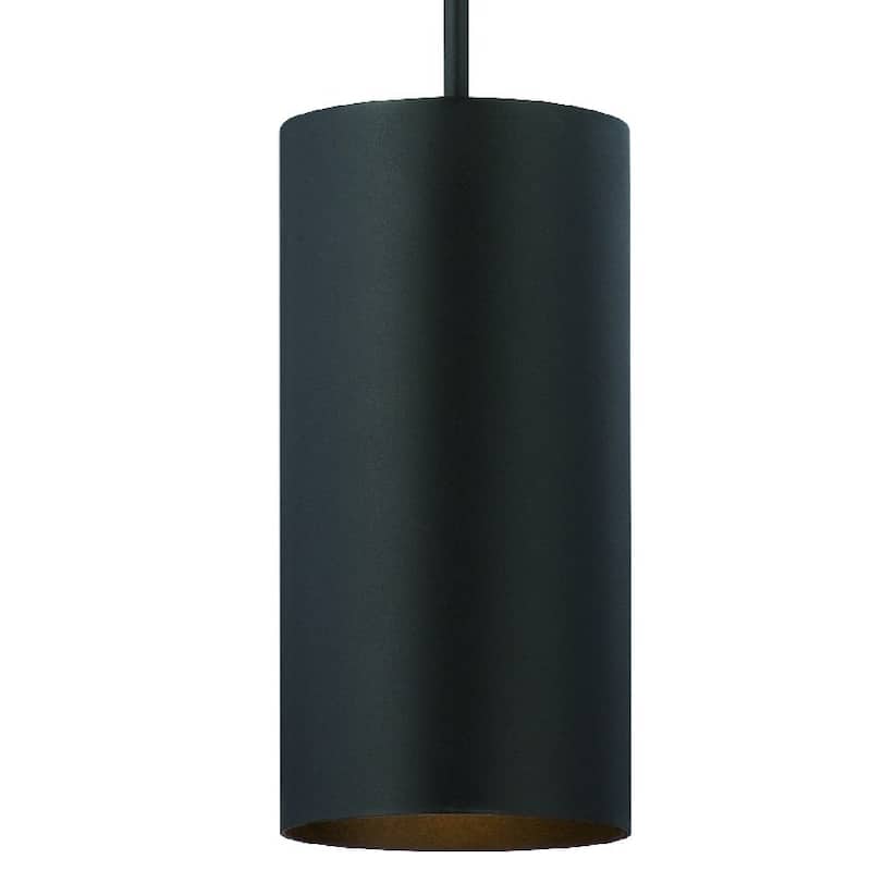 Volume Lighting 1-Light Black Outdoor Cylinder Pendant - N/A