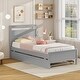 preview thumbnail 10 of 16, Twin Size Wooden Bed Frame with 2 Drawers for Teens and Adults