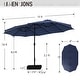 preview thumbnail 28 of 79, MAISON ARTS 15-foot Rectangular Crank Double-sided Outdoor Market Umbrella Solar LED Lighted Patio Umbrella with Base Included
