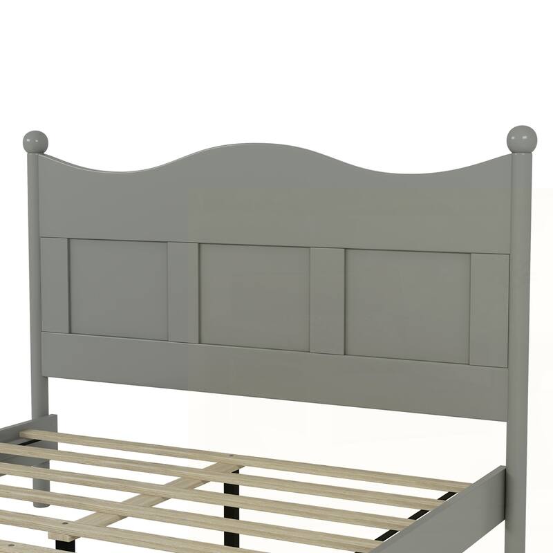 Wood Platform Bed Frame with Wooden Slat Support