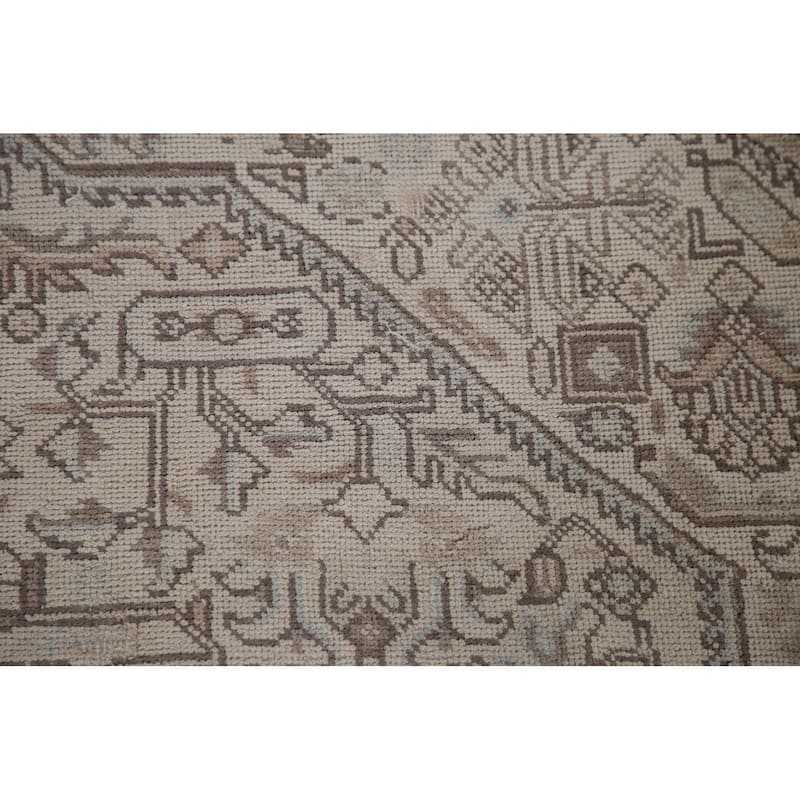 Distressed Tabriz Persian Vintage Area Rug Hand-knotted Wool Carpet - 6'10" x 9'6"
