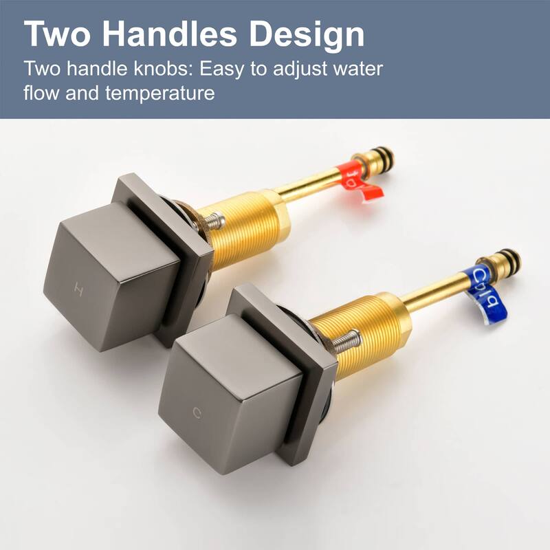 Widespread Bathroom Sink Faucet 3 Holes Waterfall Bathroom Faucet 8 Inch Modern Double Handle Vanity Basin Faucets With Valve