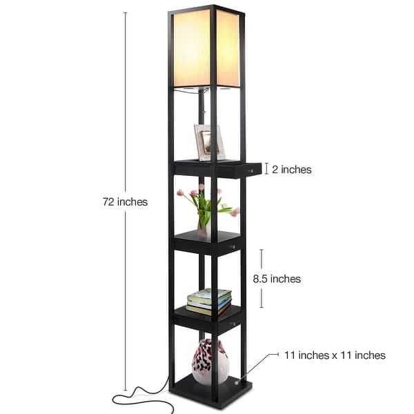 Brightech Maxwell 72 in. Traditional LED Super Bright 3-Drawer Floor ...