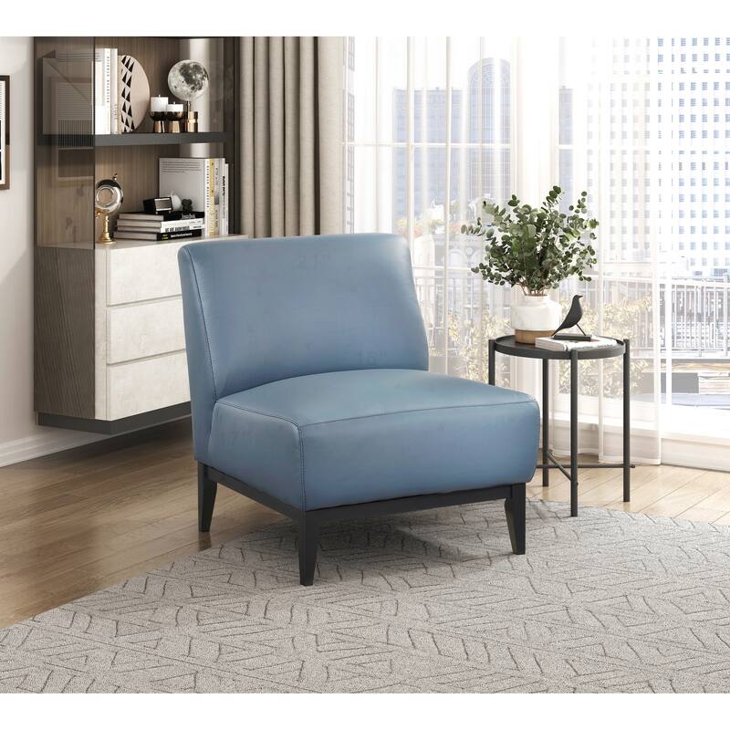 Luxurious Leather Accent Chair for Ultimate Comfort and Style - Blue