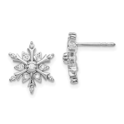 Curata 14k White Gold Diamond Earrings - 13x12mm Wide