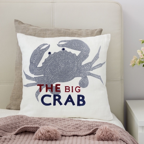 Porch & Den Stubblefield White and Grey Crab Accent Pillows (Set of 2). Opens flyout.