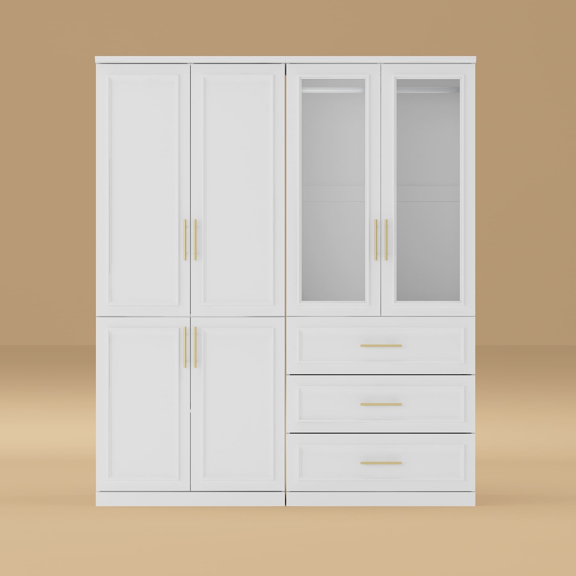 Combo Armoire Wardrobe Storage Cloest Modular Cabinet Dresser