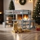 preview thumbnail 2 of 10, Functional Full Loft Bed with Ladder Platform and Built-in Desk, Under Bed Ample Space, Safety and Quality Guaranteed, Grey