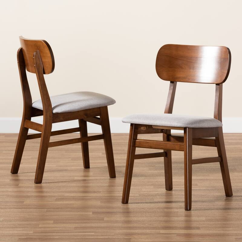 Euclid Mid-Century Modern 2-Piece Dining Chair Set
