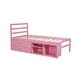 preview thumbnail 9 of 13, Twin Size Wood Platform Bed with Removable Shelves, 2-Storage Drawers, Pink