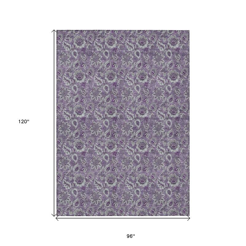 HomeRoots Floral Transitional Rectangle Outdoor Rug