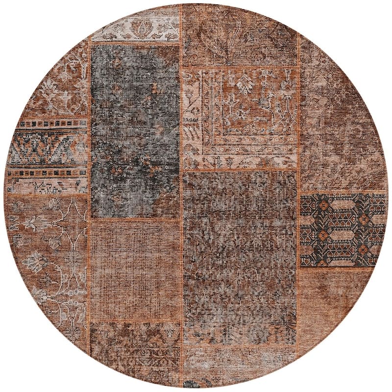 HomeRoots Patchwork Transitional Rectangle Outdoor Rug