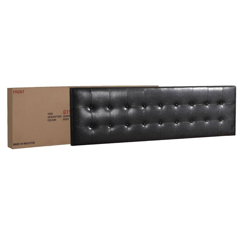 Button Tufted Full Panel Bed - 78" - Black