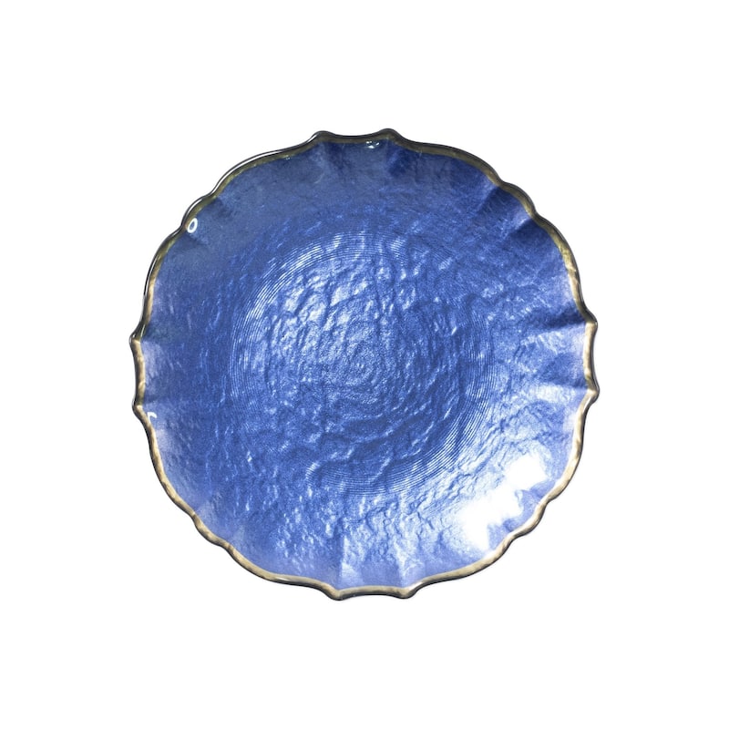 viva by VIETRI Baroque Glass Cobalt Salad Plate