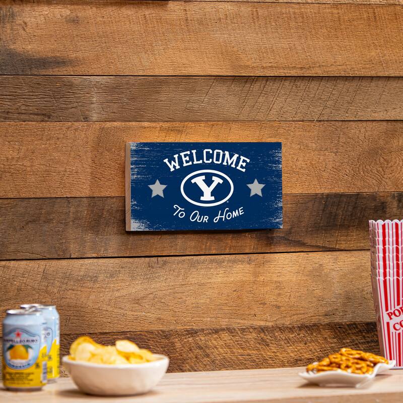 Brigham Young University Wooden Door Decor Wall Sign - Multi-Color - 6 x 11