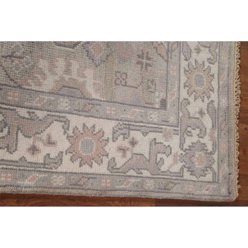 Beige / Ivory Oushak Area Rug Handmade Oriental Wool Carpet - 4'0"x 5'10"