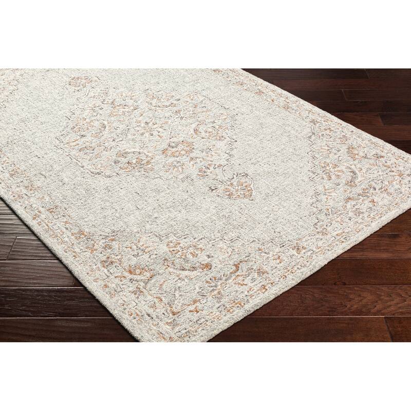 Pihu Handmade Traditional Medallion Wool Blend Area Rug