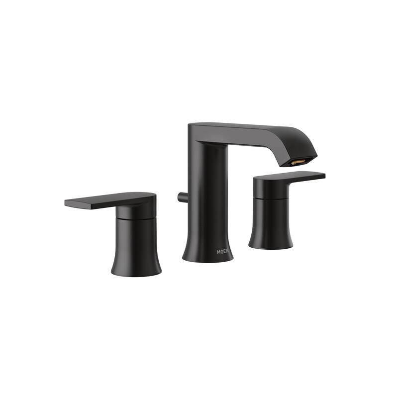 Moen Genta LX 1.2 GPM Widespread Bathroom Faucet with Pop-Up Drain - Matte Black