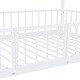 preview thumbnail 20 of 18, White Twin over Twin Size Metal Bunk Bed with Slide & Guardrails