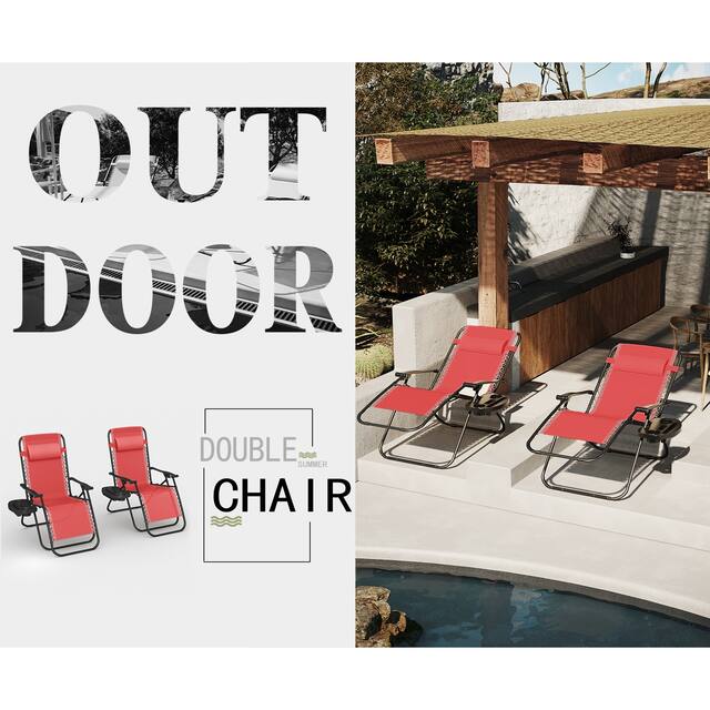 Homall Patio Zero Gravity Chair Lawn Lounge Chair with Pillow Set of 2