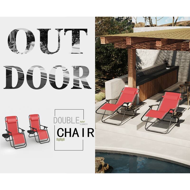 Homall Patio Zero Gravity Chair Lawn Lounge Chair with Pillow Set of 2