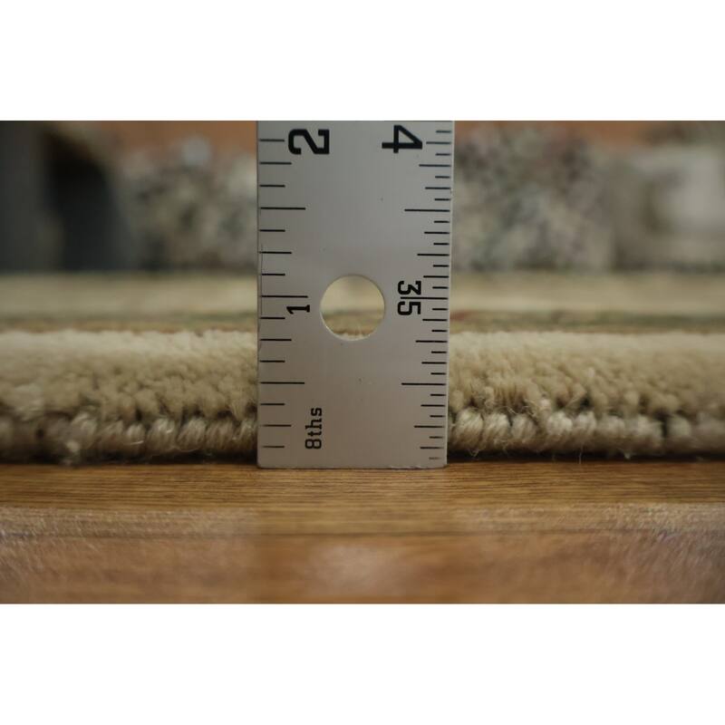 Hand Knotted Oriental 100% Wool Carpet Traditional Floral Beige & Ivories Agra Area Rug - 8' 10'' X 6' 2''