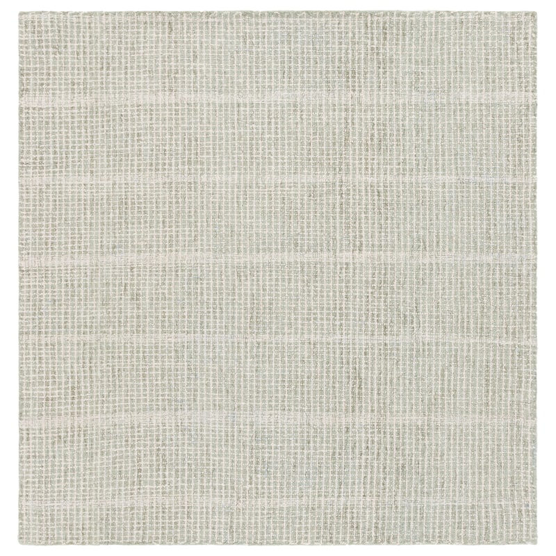 SAFAVIEH Handmade Abstract Soumitra Modern Wool Rug - 6' Square - Sage/Ivory