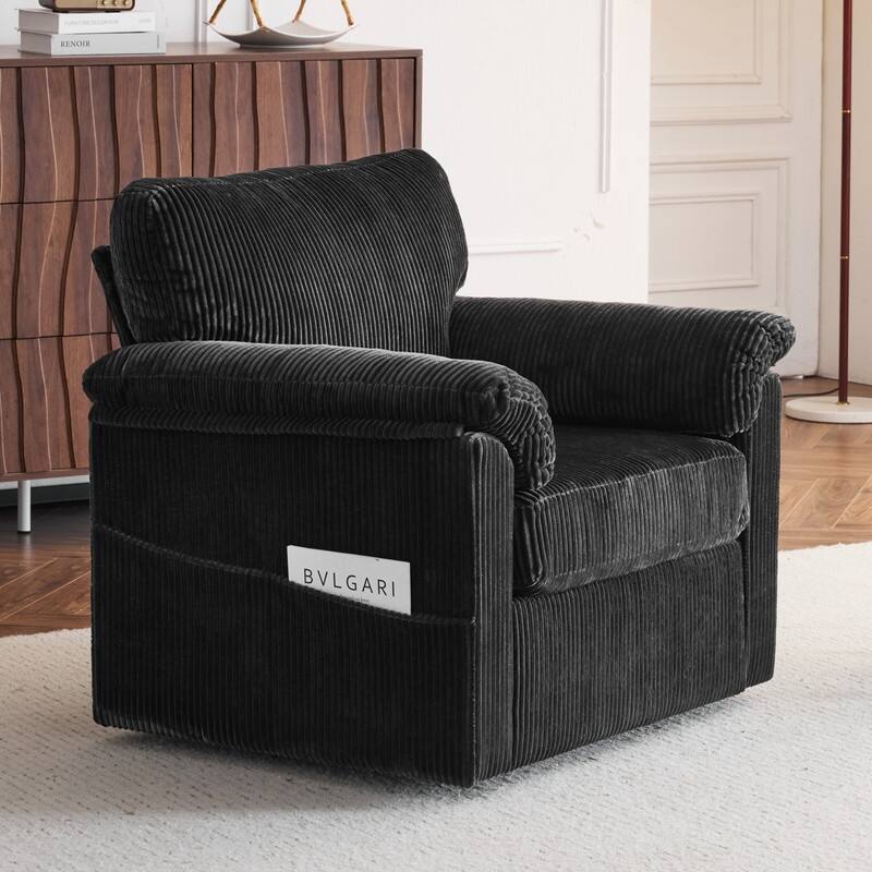 33" Corduroy Swivel Single Sofa Chair