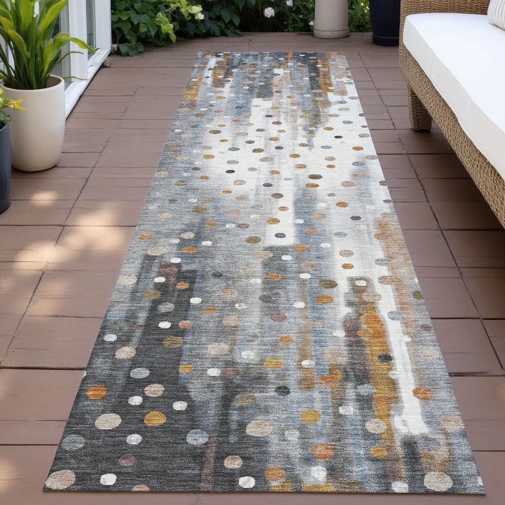 Machine Washable Indoor/Outdoor Modern Confetti Chantille Rug