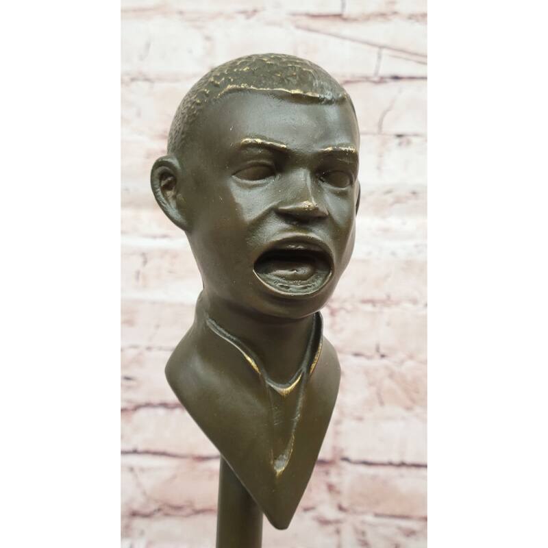 Electric Guitar Player Bronze Sculpture – Modern Musician Figurine On Marble Base