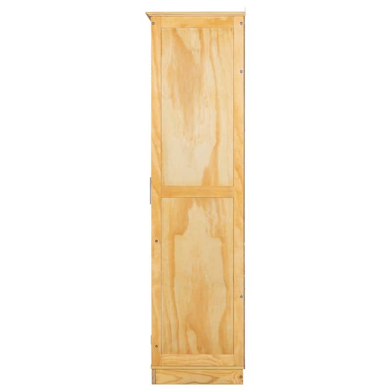 Freestanding Kitchen Storage Cabinet Pantry with Glass Doors and 4 Built-in Drawer