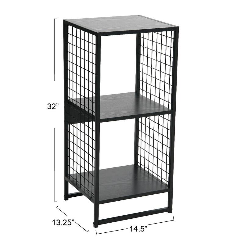 Household Essentials Trellis Open Storage Bookshelf with 2 Cube Compartments
