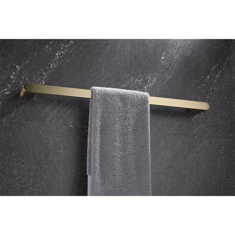 5 Piece Bathroom Hardware Set Brushed Gold Bathroom Accessories Set Wall Mount Stainless Steel Towel Holder Bar Set