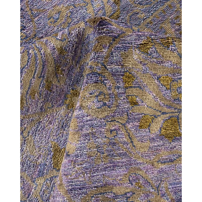 Overton Hand Knotted Wool Vintage Inspired Modern Contemporary Suzani Purple Area Rug - 9' 1" x 11' 8"