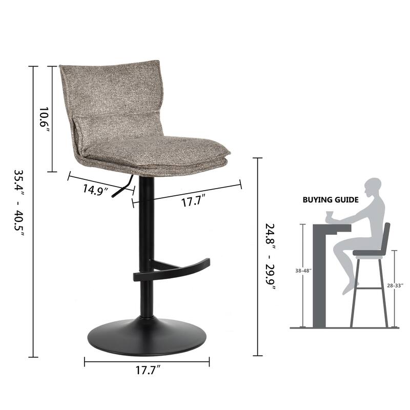 Swivel Adjustable Height with Armless Bar Stools