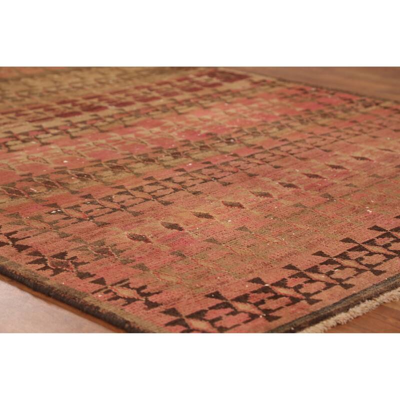 Hand Knotted Oriental 100% Wool Carpet Traditional All-Over Brown Bidjar Area Rug - 7' 1'' X 4' 8''