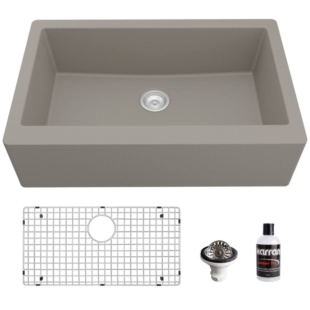 Karran USA QA-740-PK1 Quartz QA 34" Farmhouse Single Basin Quartz