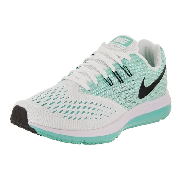 Shop Nike Women S Zoom Winflo 4 White Black Aurora Green Running White Black Aurora Green Overstock 18278405