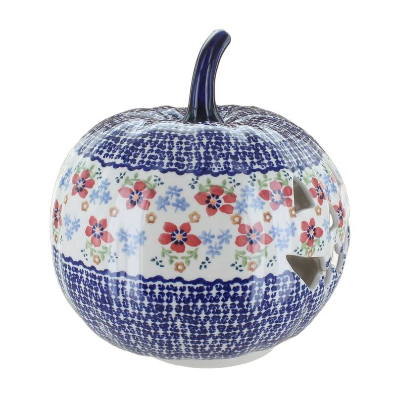 Blue Rose Polish Pottery L022-Manufaktura Large Pumpkin