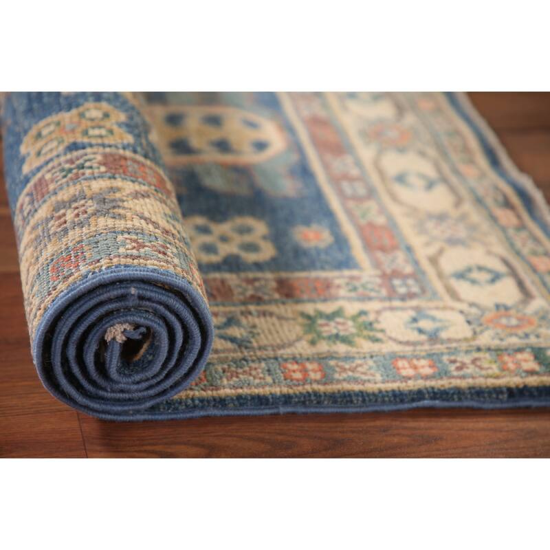 Blue Kazak Accent Rug Hand-Knotted Wool Carpet - 2'8" x 4'5"