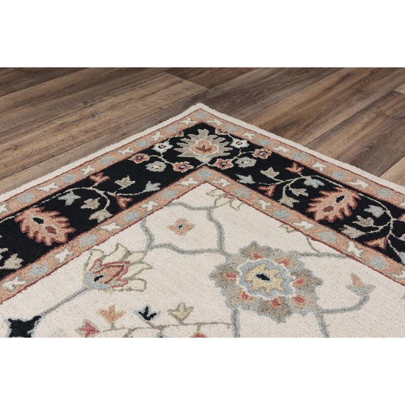 Alora Decor Conley Traditional Antique Floral Border Rug