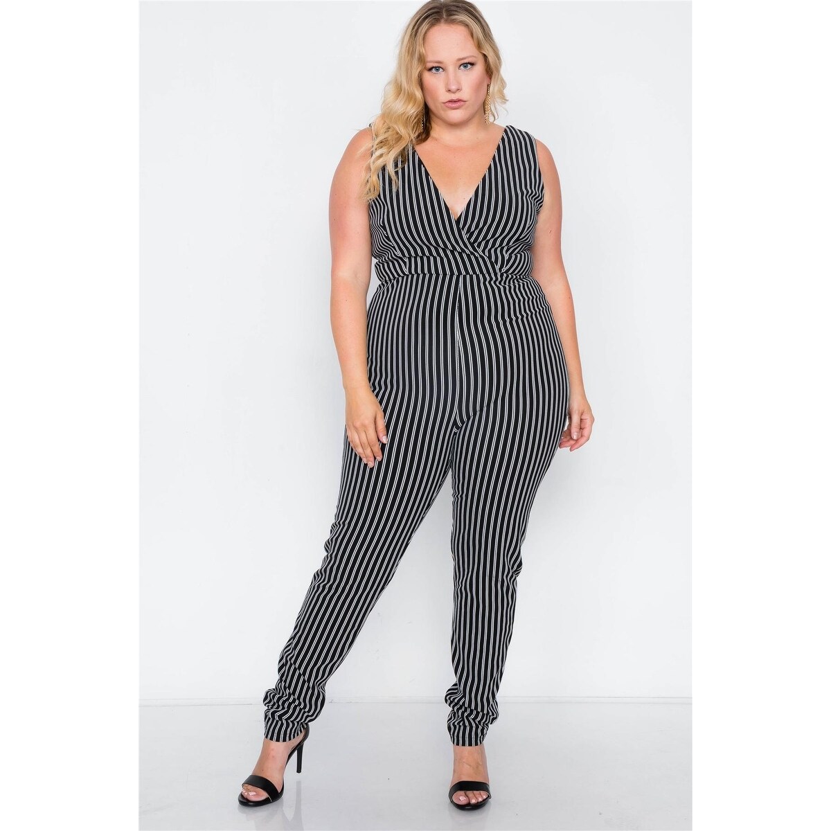 striped bodycon jumpsuit