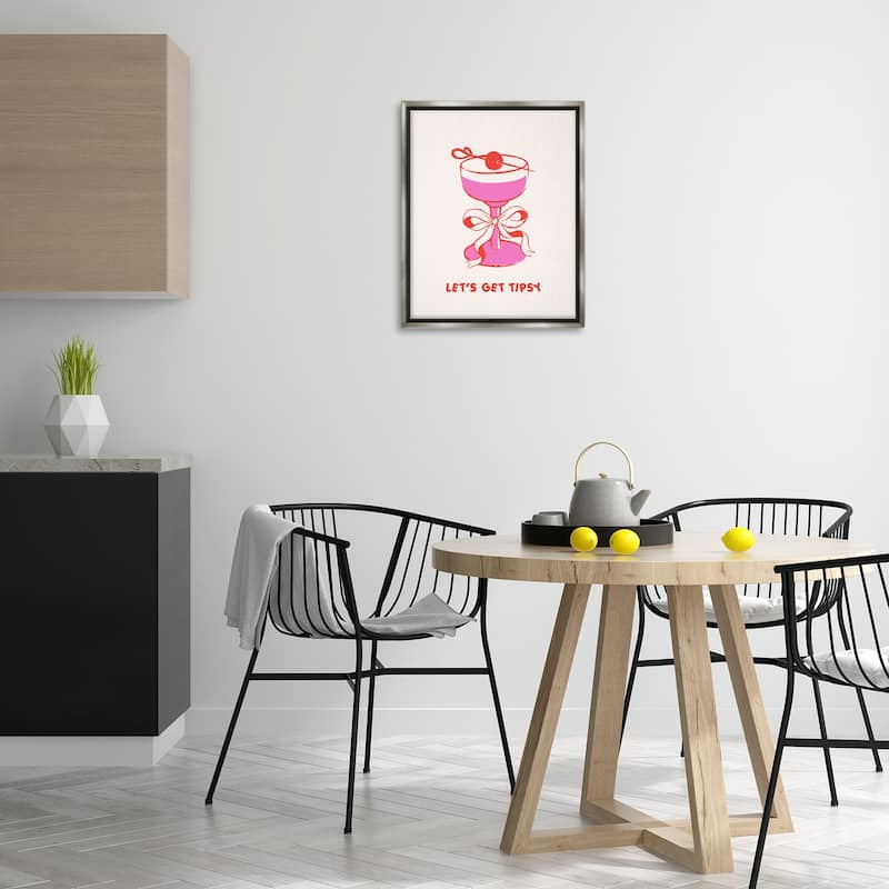 Stupell Let's Get Tipsy with Glass Framed Floater Canvas Wall Art Design By House of Lulu