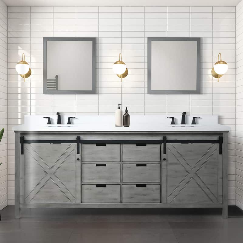 Marsyas Brown Bath Vanity, Cultured Marble Countertop and Mirrors