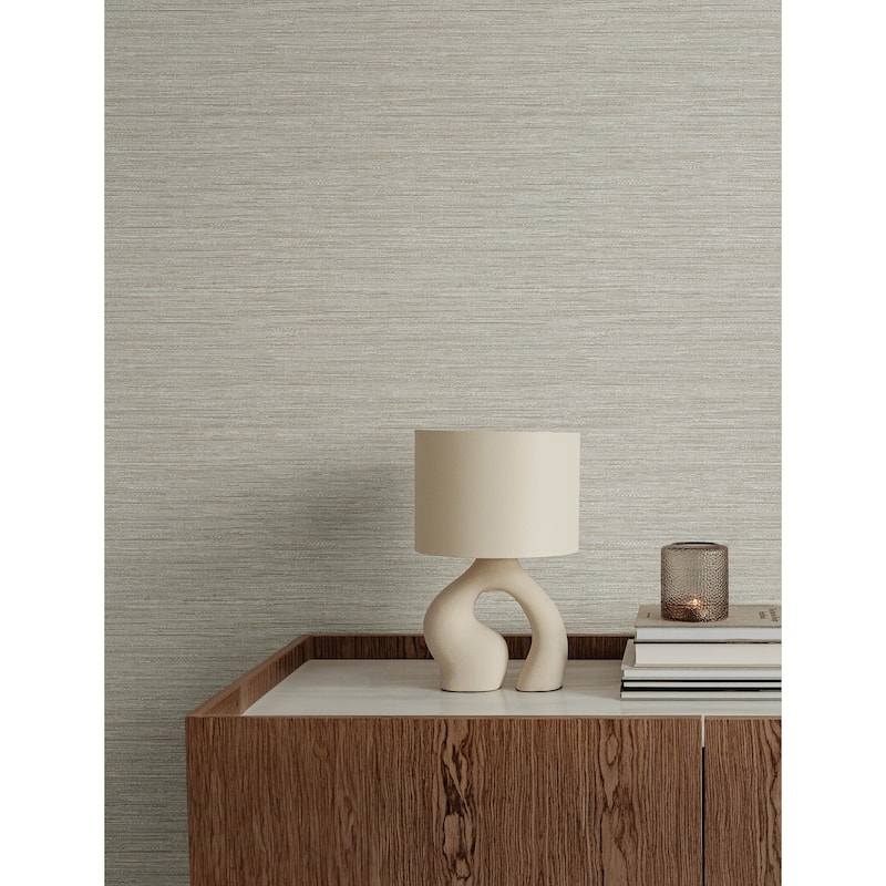 A-Street Prints Sheehan Neutral Faux Grasscloth Wallpaper