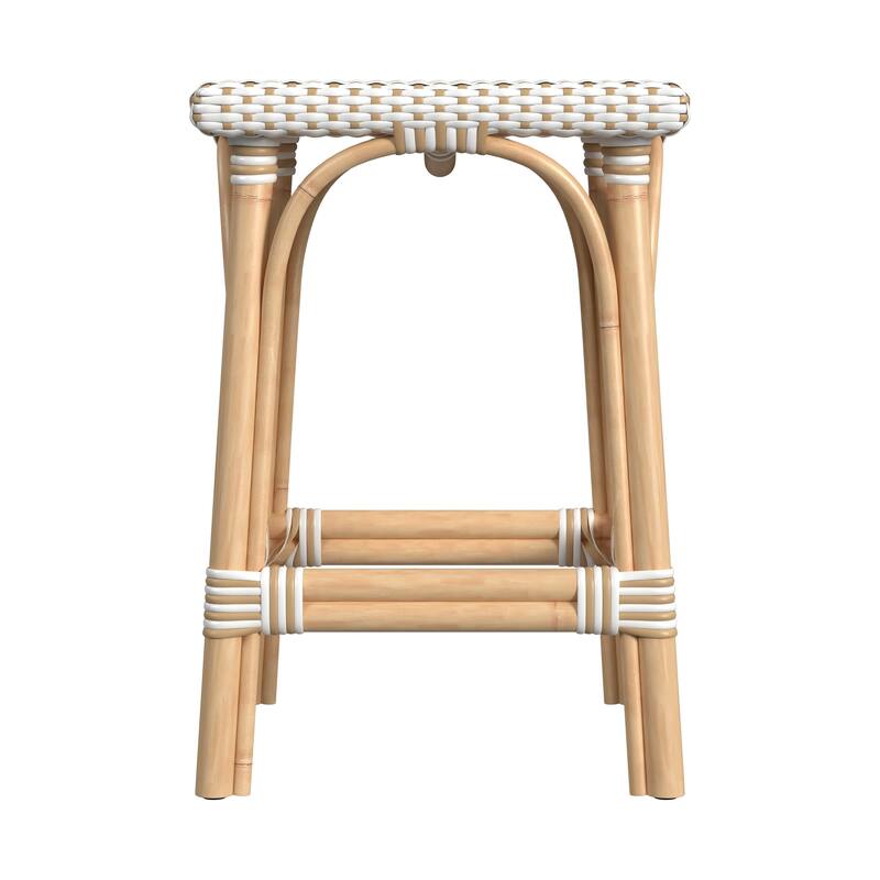 Riviera Square 24"H Rattan Counter Stool